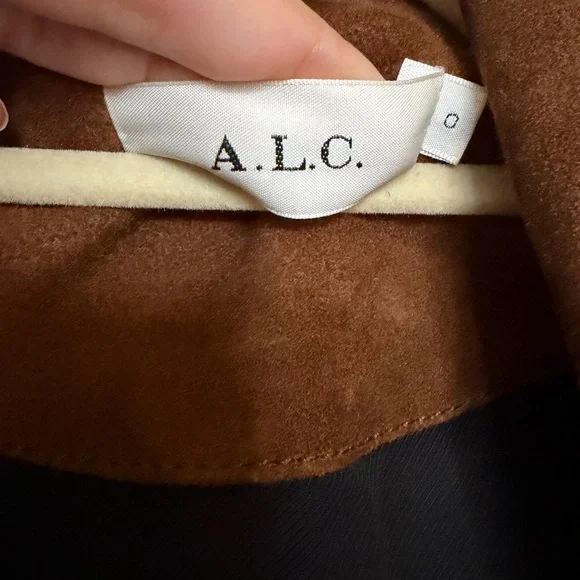 A.L.C. Chestnut Brown Suede Moto Jacket - Picture 3 of 5